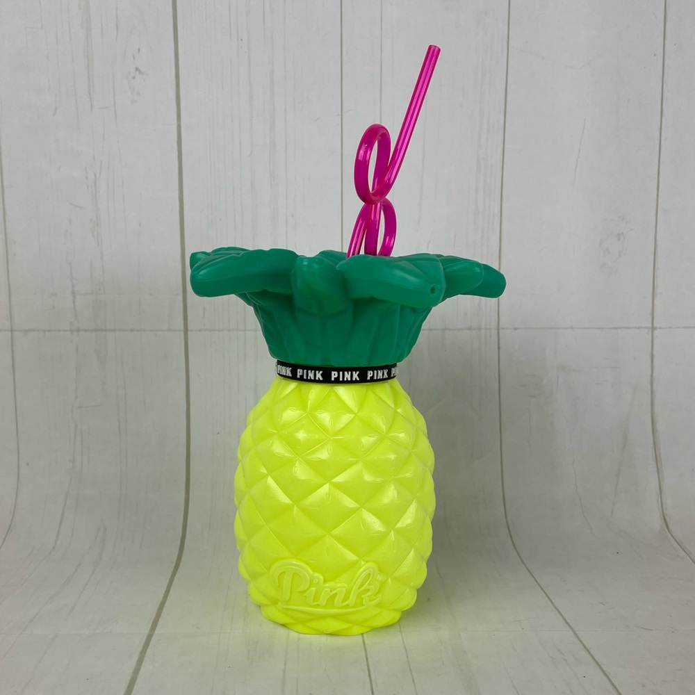 PINK Victoria’s Secret Pineapple Tumbler With Straw